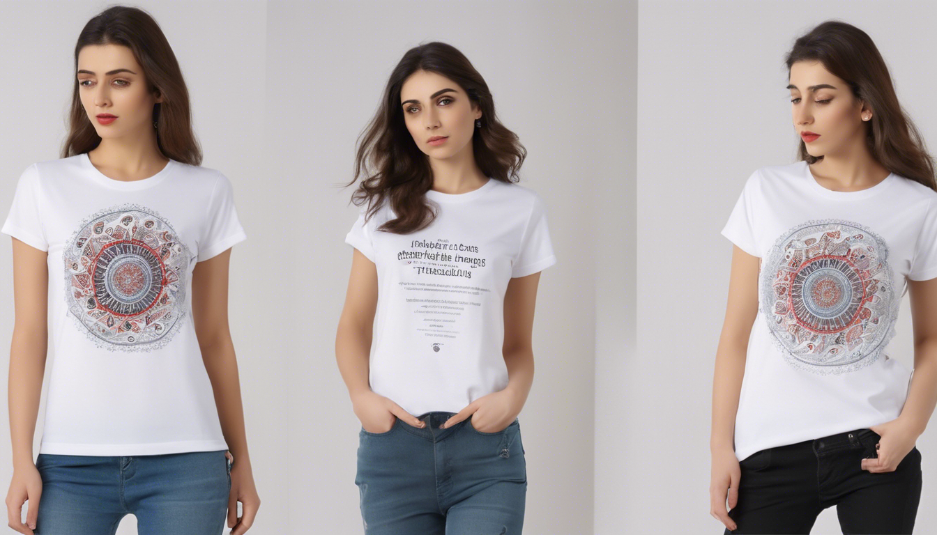 Beyaz renk baskılı t-shirtlerin farklı desen ve baskı seçenekleriyle trendlere ayak uydurması