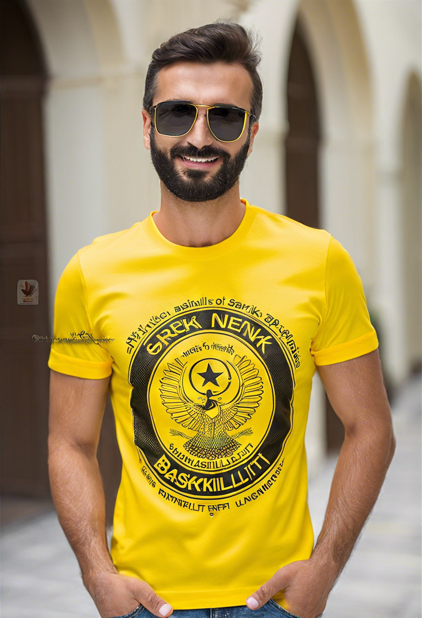 Sarı Renk Baskılı T-Shirt